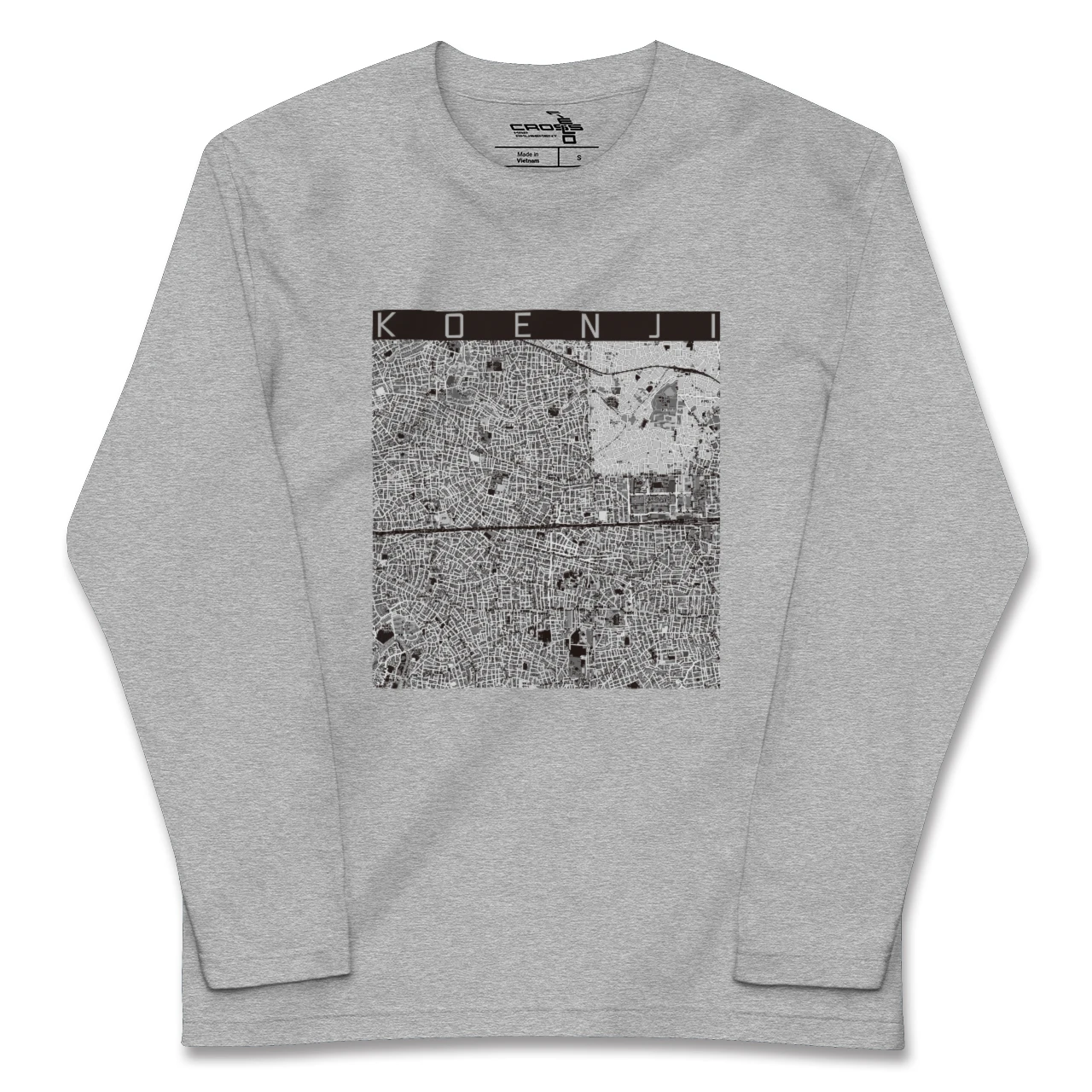 【高円寺2（東京都）】地図柄ロングスリーブTシャツ