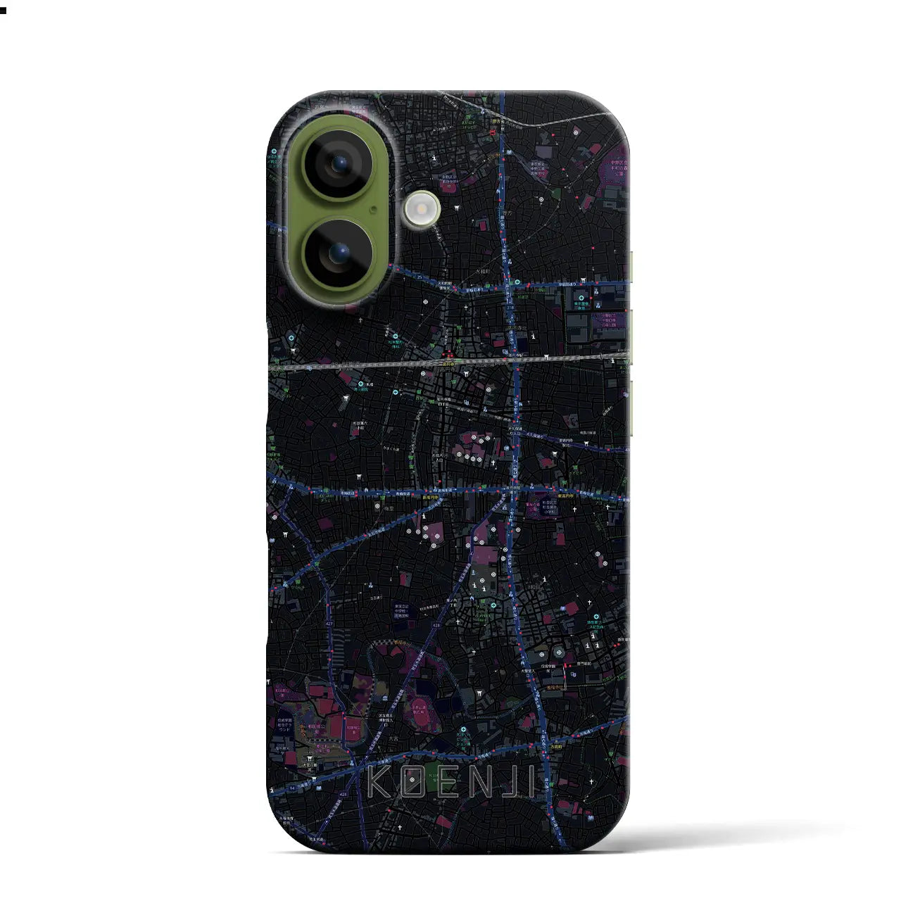 【高円寺（東京都）】地図柄iPhoneケース（バックカバータイプ）