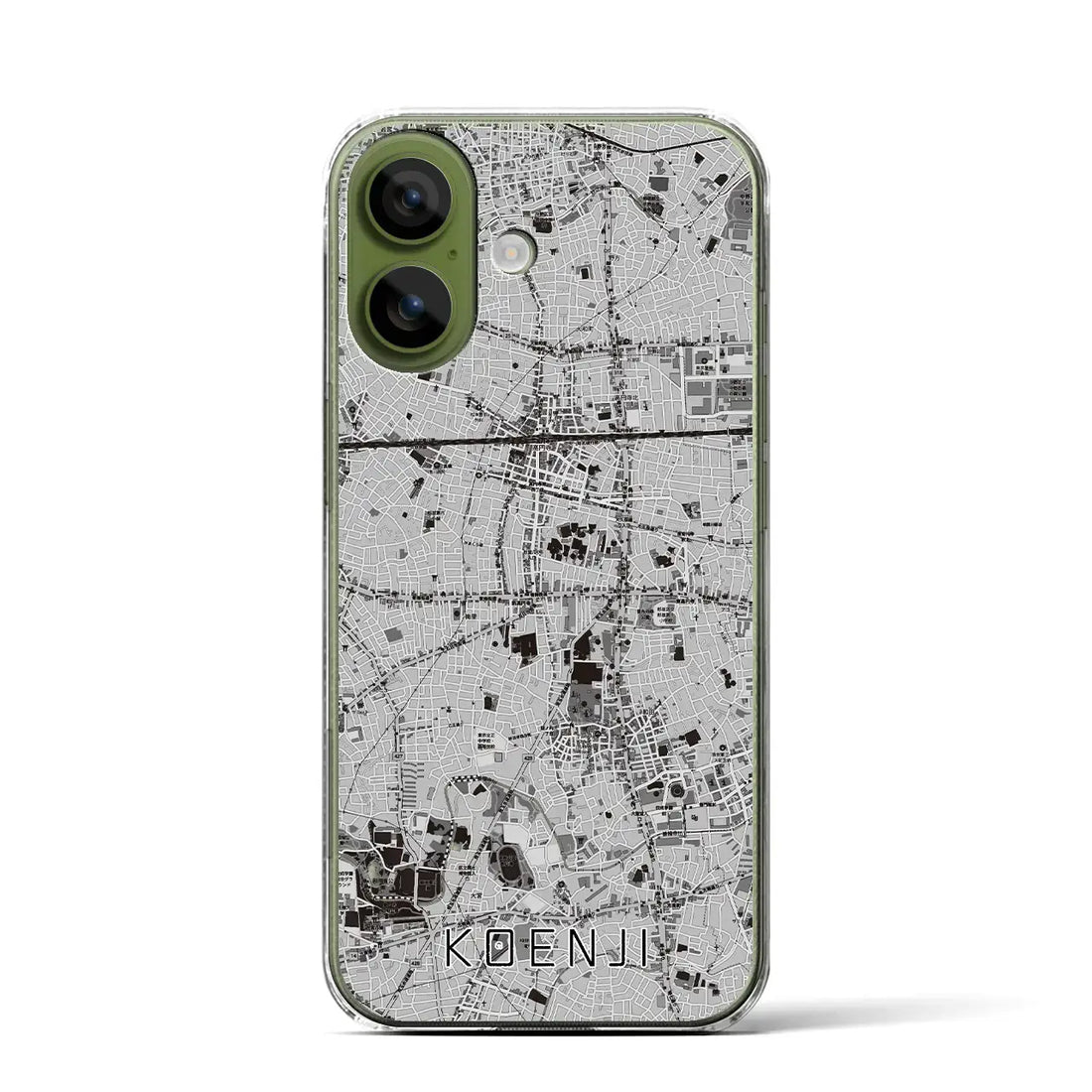 【高円寺（東京都）】地図柄iPhoneケース（クリアタイプ）モノトーン・iPhone 17 Pro Max 用