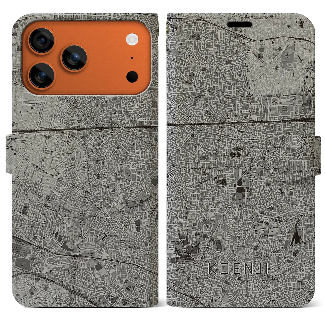 【高円寺（東京都）】地図柄iPhoneケース（手帳タイプ）