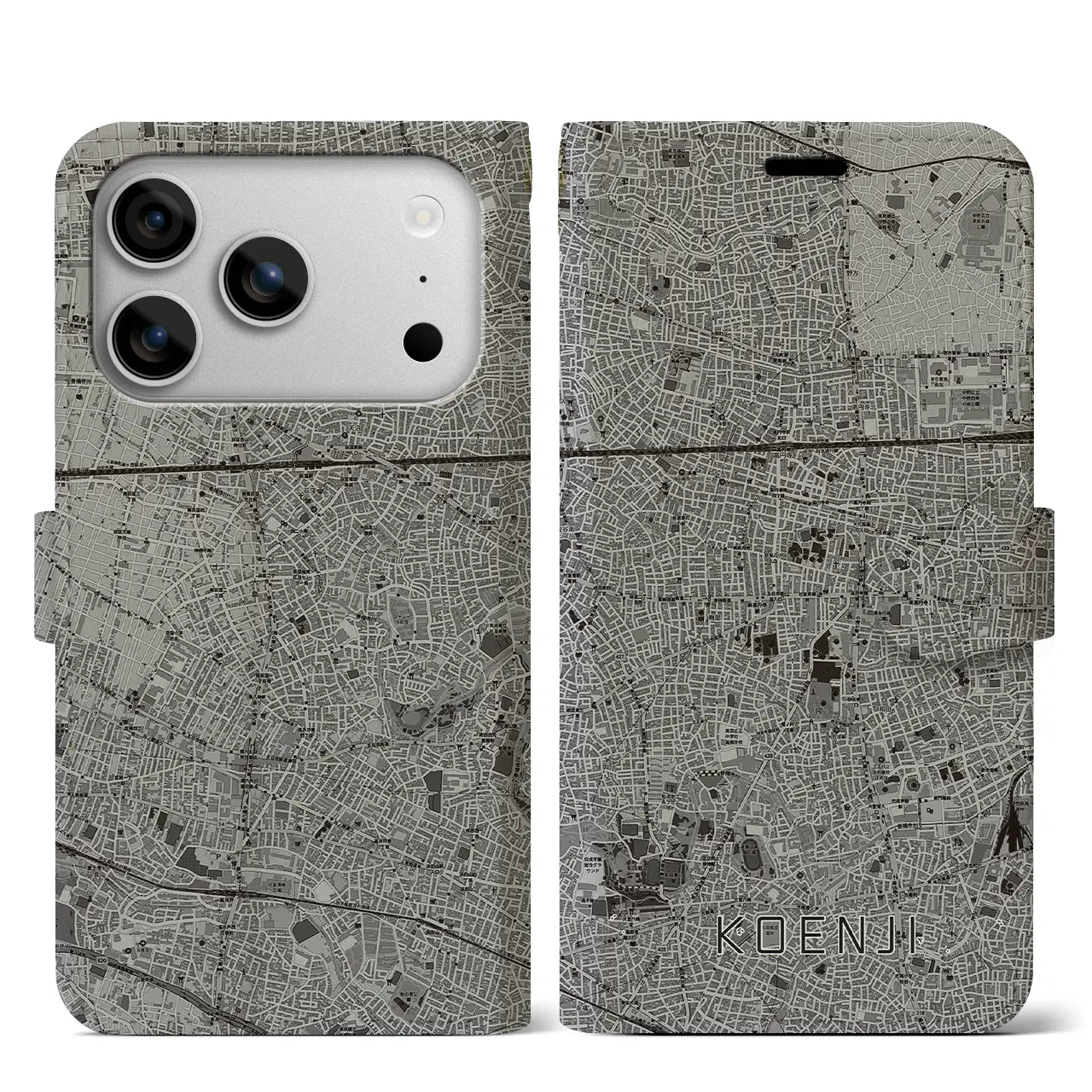 【高円寺（東京都）】地図柄iPhoneケース（手帳タイプ）