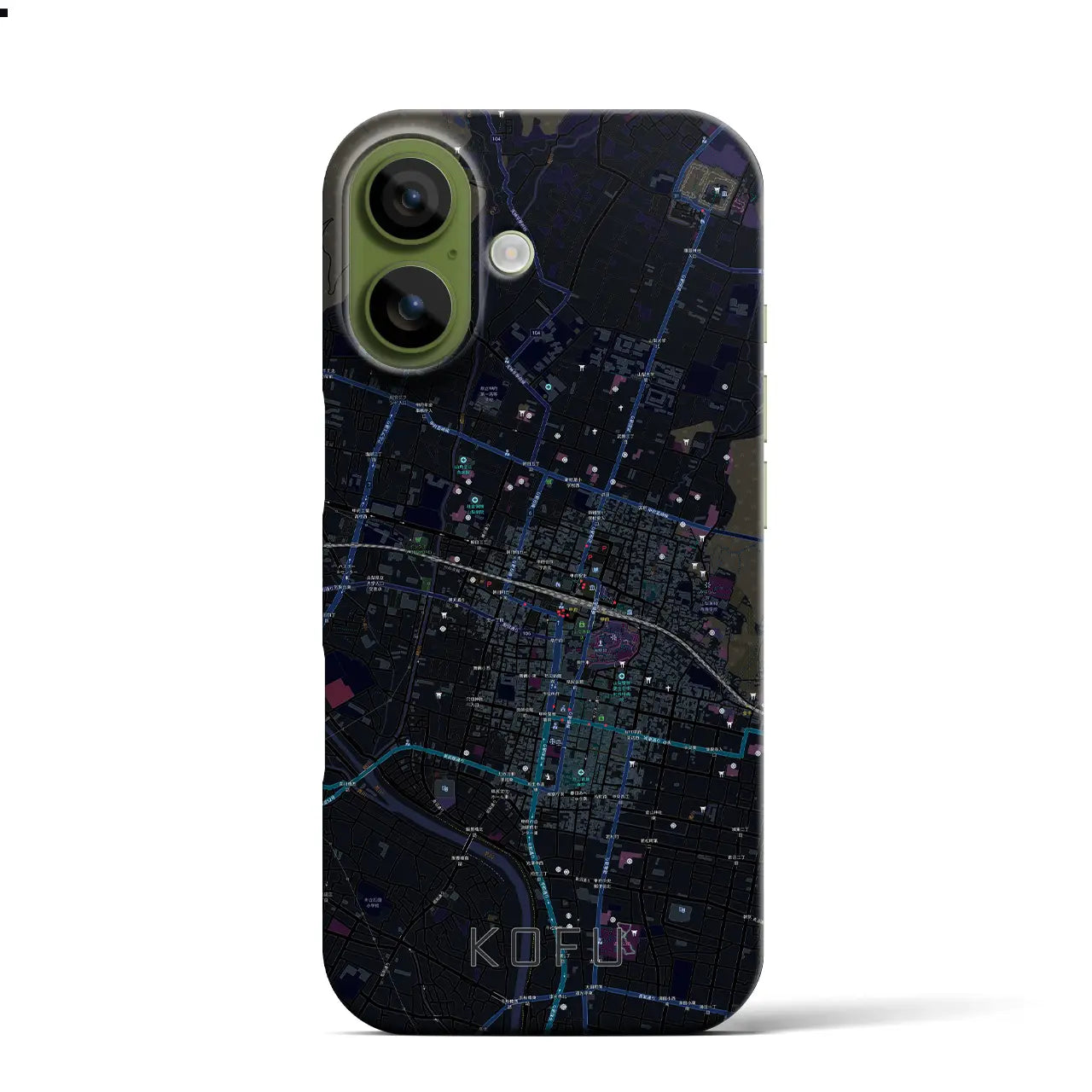 【甲府（山梨県）】地図柄iPhoneケース（バックカバータイプ）