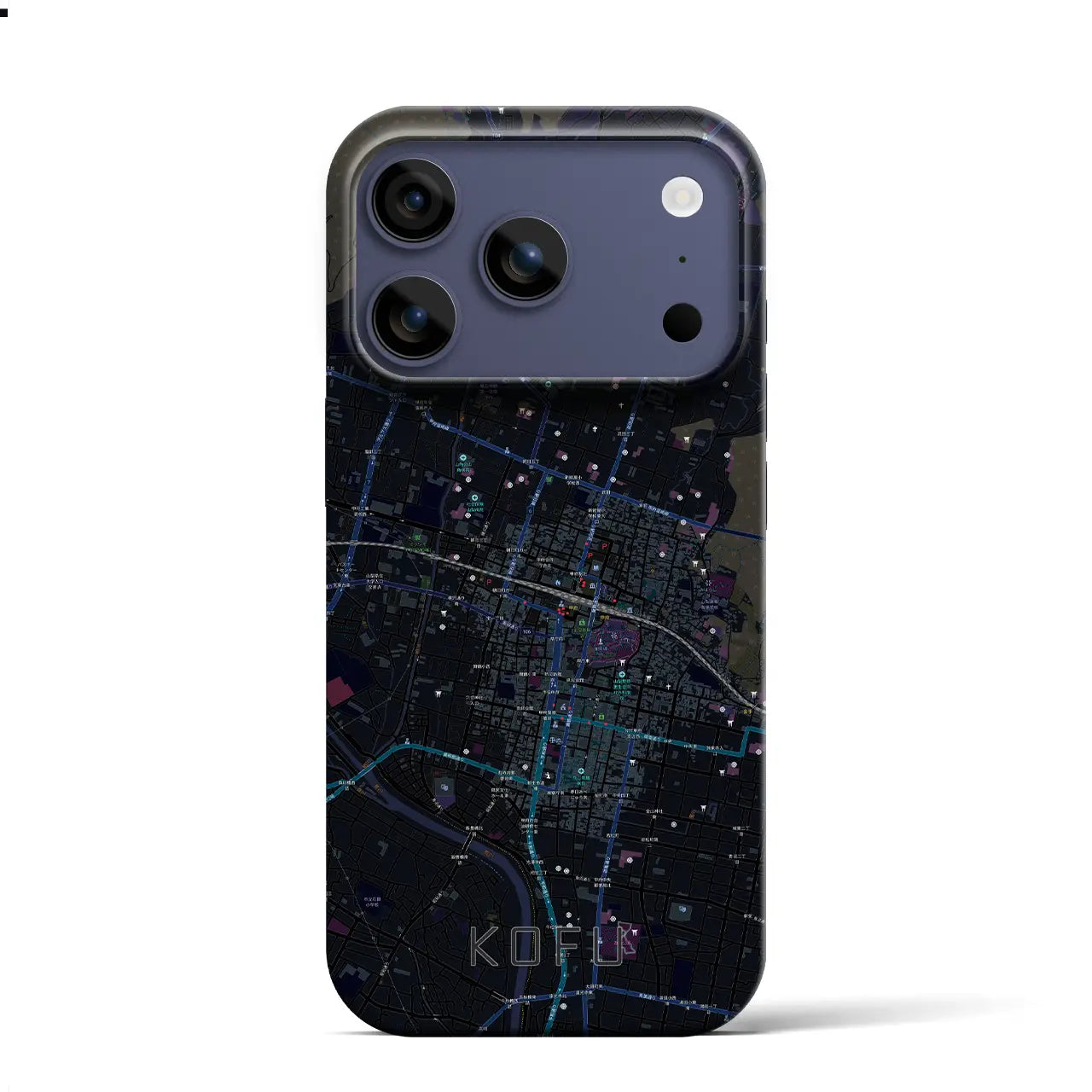 【甲府（山梨県）】地図柄iPhoneケース（バックカバータイプ）