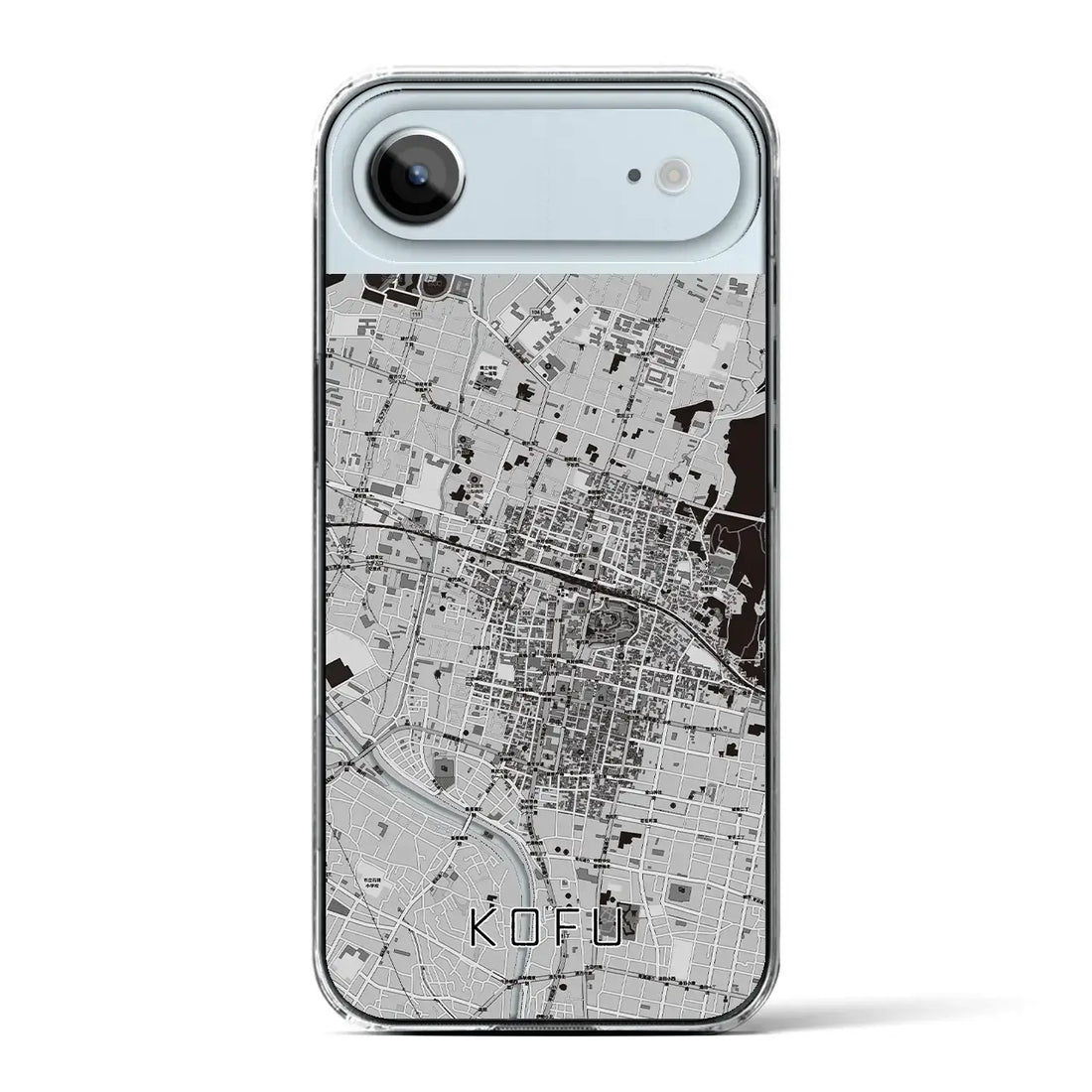 【甲府(山梨県)】地図柄iPhoneケース(クリアタイプ)モノトーン・iPhone 17 Pro Max 用