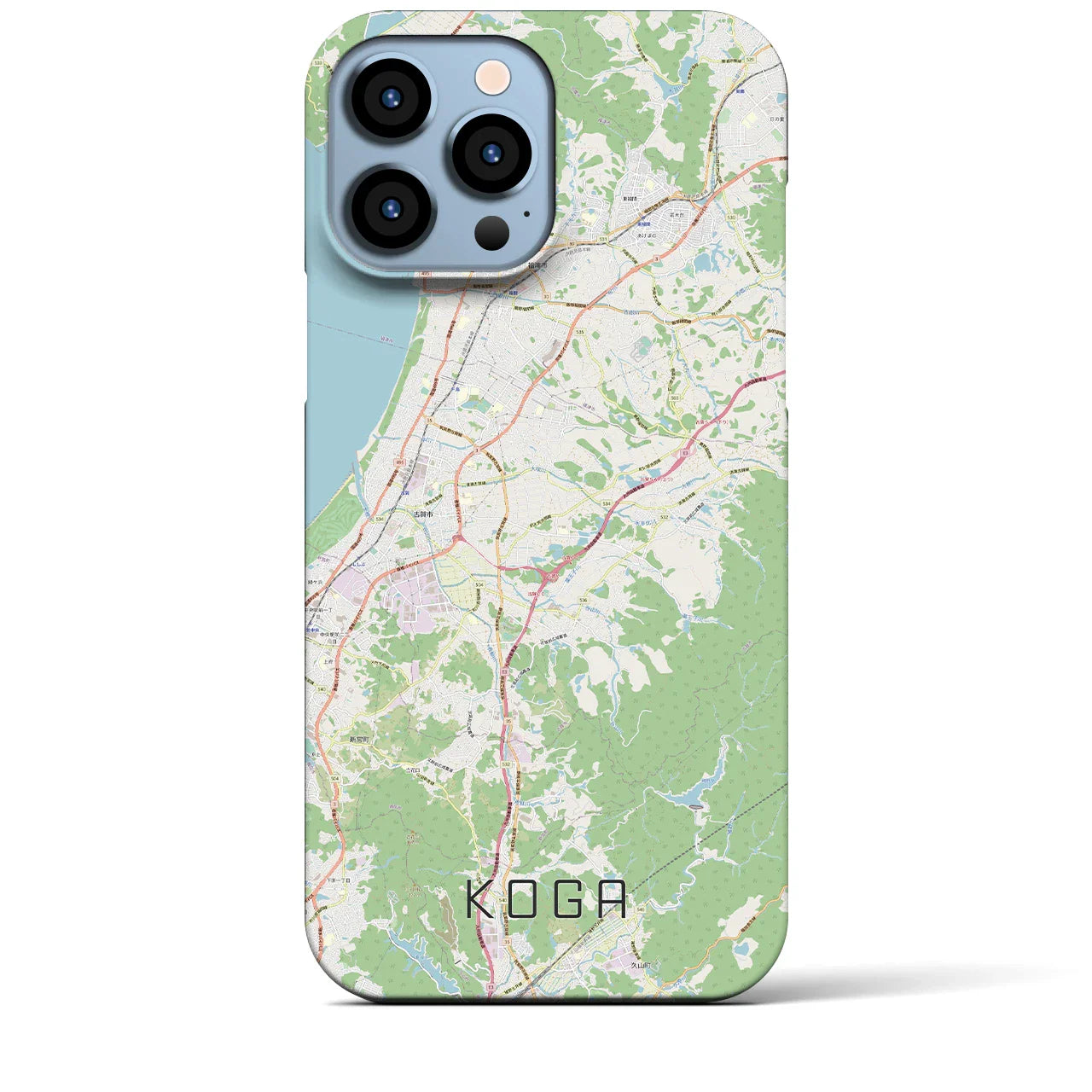 【古賀（福岡県）】地図柄iPhoneケース（バックカバータイプ）