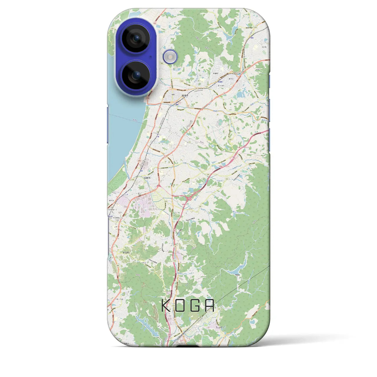 【古賀（福岡県）】地図柄iPhoneケース（バックカバータイプ）ナチュラル・iPhone 16 Pro Max 用