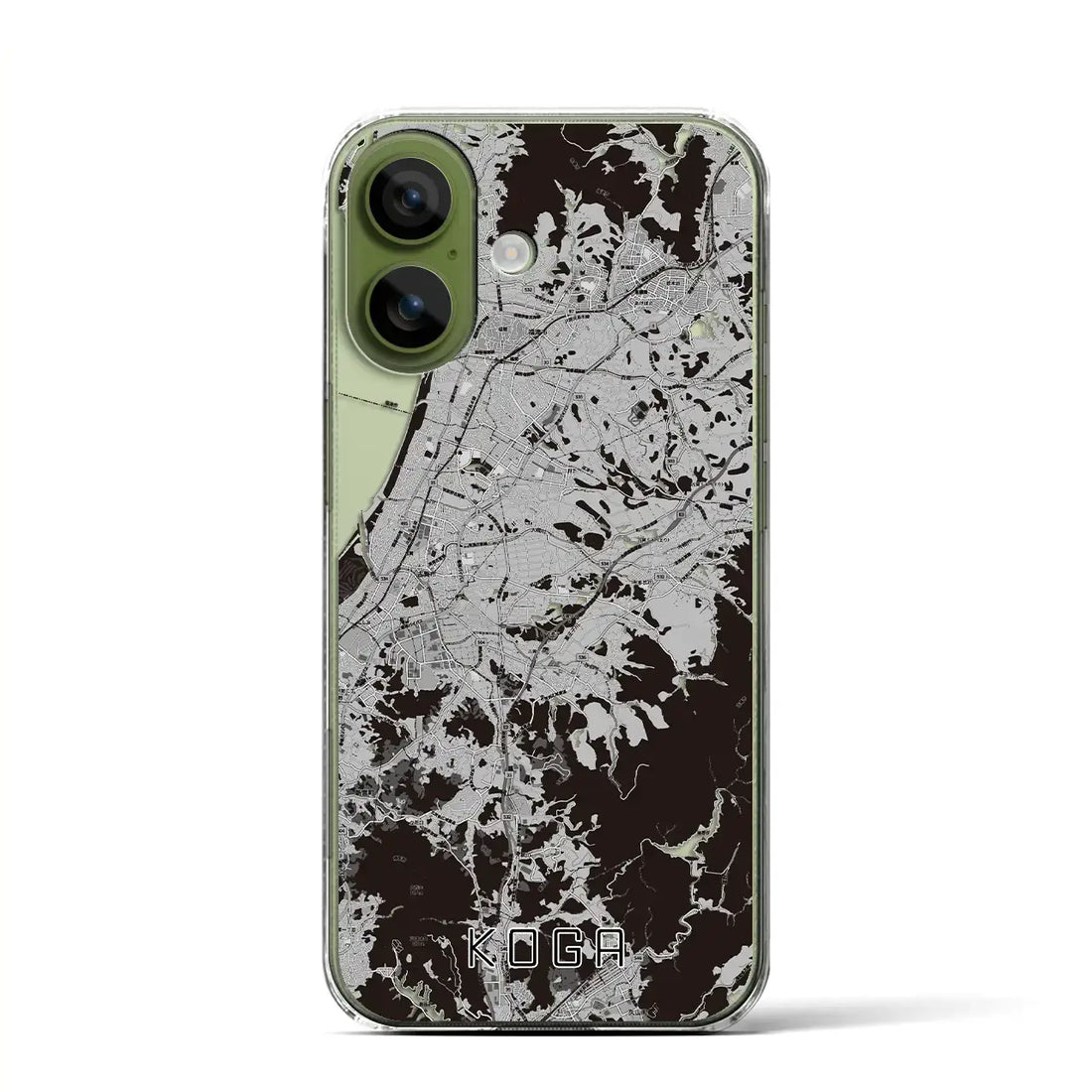 【古賀(福岡県)】地図柄iPhoneケース(クリアタイプ)モノトーン・iPhone 17 Pro Max 用