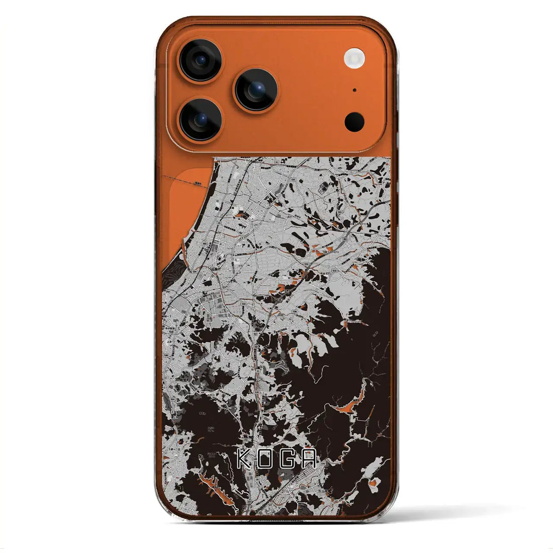 【古賀（福岡県）】地図柄iPhoneケース（クリアタイプ）