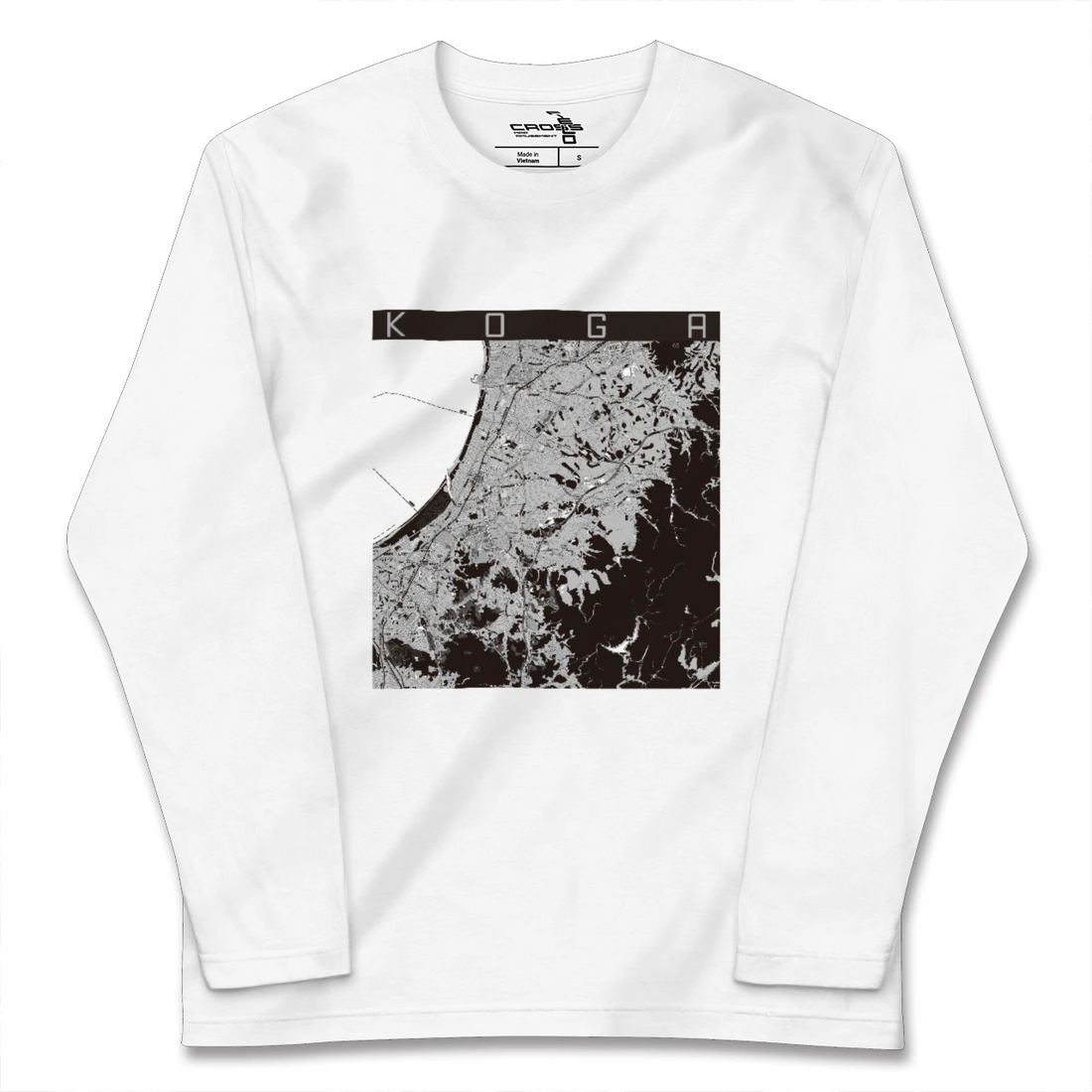 【古賀(福岡県)】地図柄ロングスリーブTシャツ