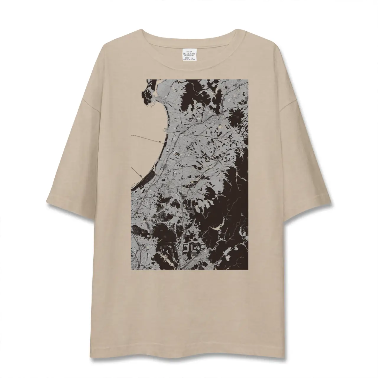 【古賀（福岡県）】地図柄ビッグシルエットTシャツ