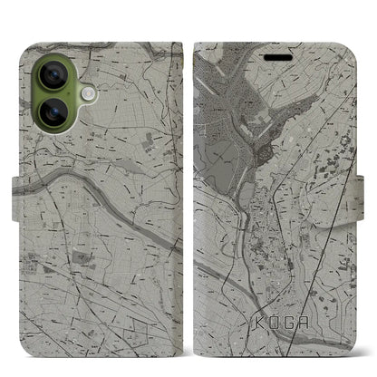 【古河（茨城県）】地図柄iPhoneケース（手帳タイプ）