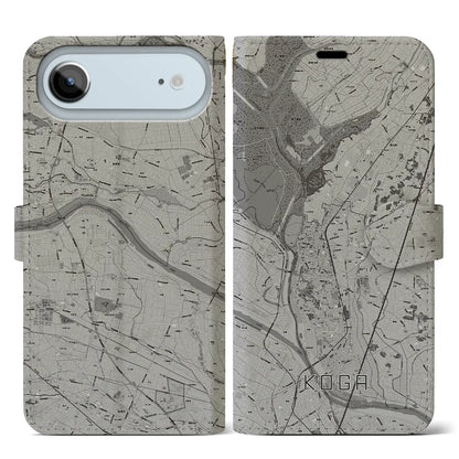 【古河（茨城県）】地図柄iPhoneケース（手帳タイプ）