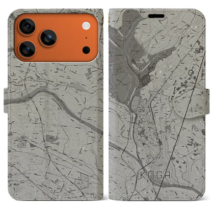 【古河（茨城県）】地図柄iPhoneケース（手帳タイプ）