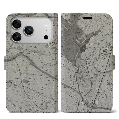 【古河（茨城県）】地図柄iPhoneケース（手帳タイプ）