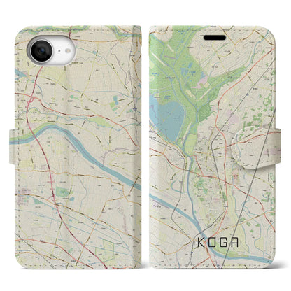 【古河（茨城県）】地図柄iPhoneケース（手帳タイプ）