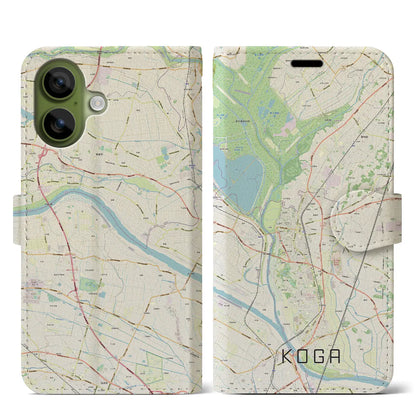 【古河（茨城県）】地図柄iPhoneケース（手帳タイプ）