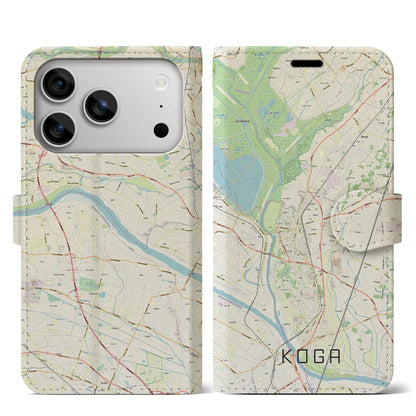 【古河（茨城県）】地図柄iPhoneケース（手帳タイプ）