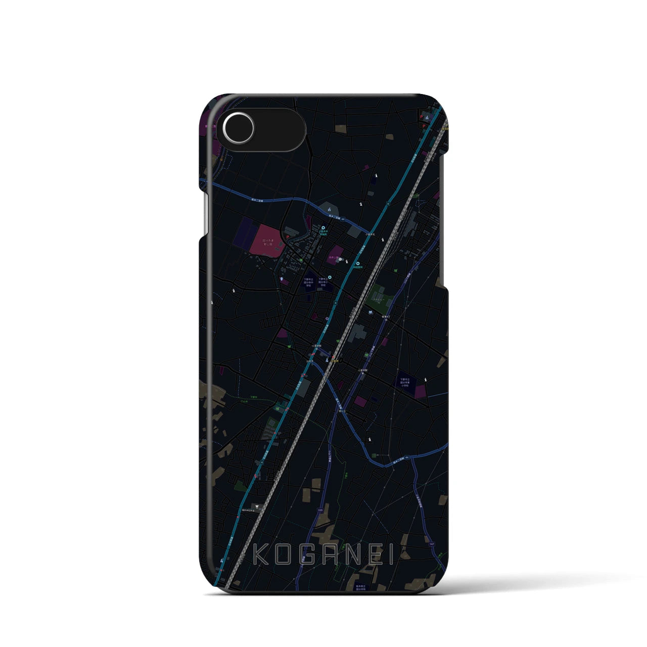 【小金井（栃木県）】地図柄iPhoneケース（バックカバータイプ）