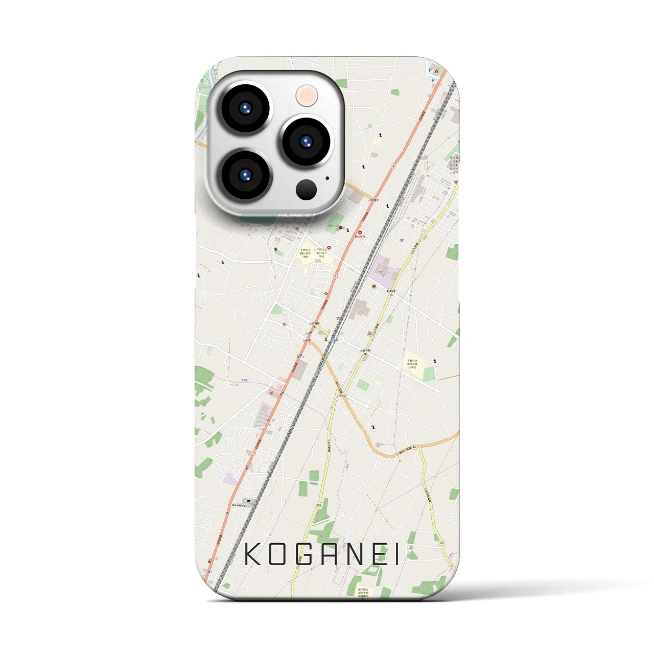 【小金井（栃木県）】地図柄iPhoneケース（バックカバータイプ）