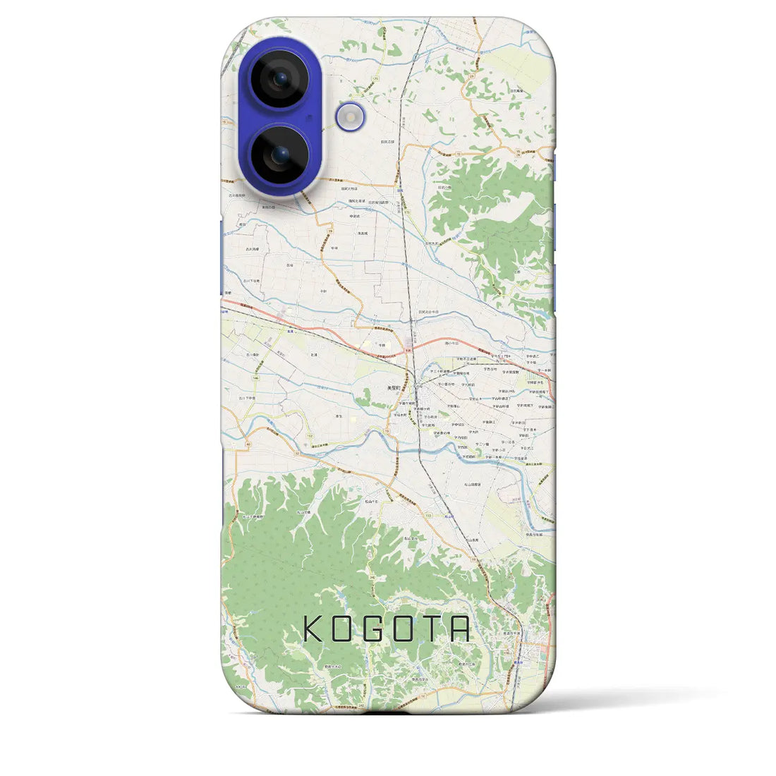 【小牛田(宮城県)】地図柄iPhoneケース(バックカバータイプ)ナチュラル・iPhone 16 Pro Max 用