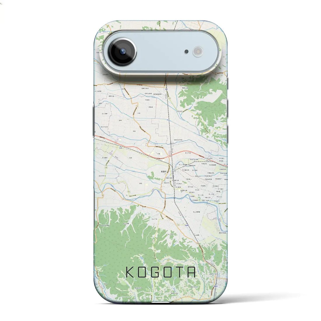 【小牛田（宮城県）】地図柄iPhoneケース（バックカバータイプ）ナチュラル・iPhone 17 Pro Max 用