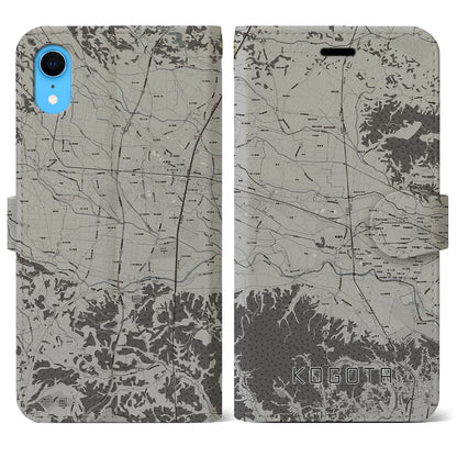 【小牛田（宮城県）】地図柄iPhoneケース（手帳タイプ）モノトーン・iPhone XR 用