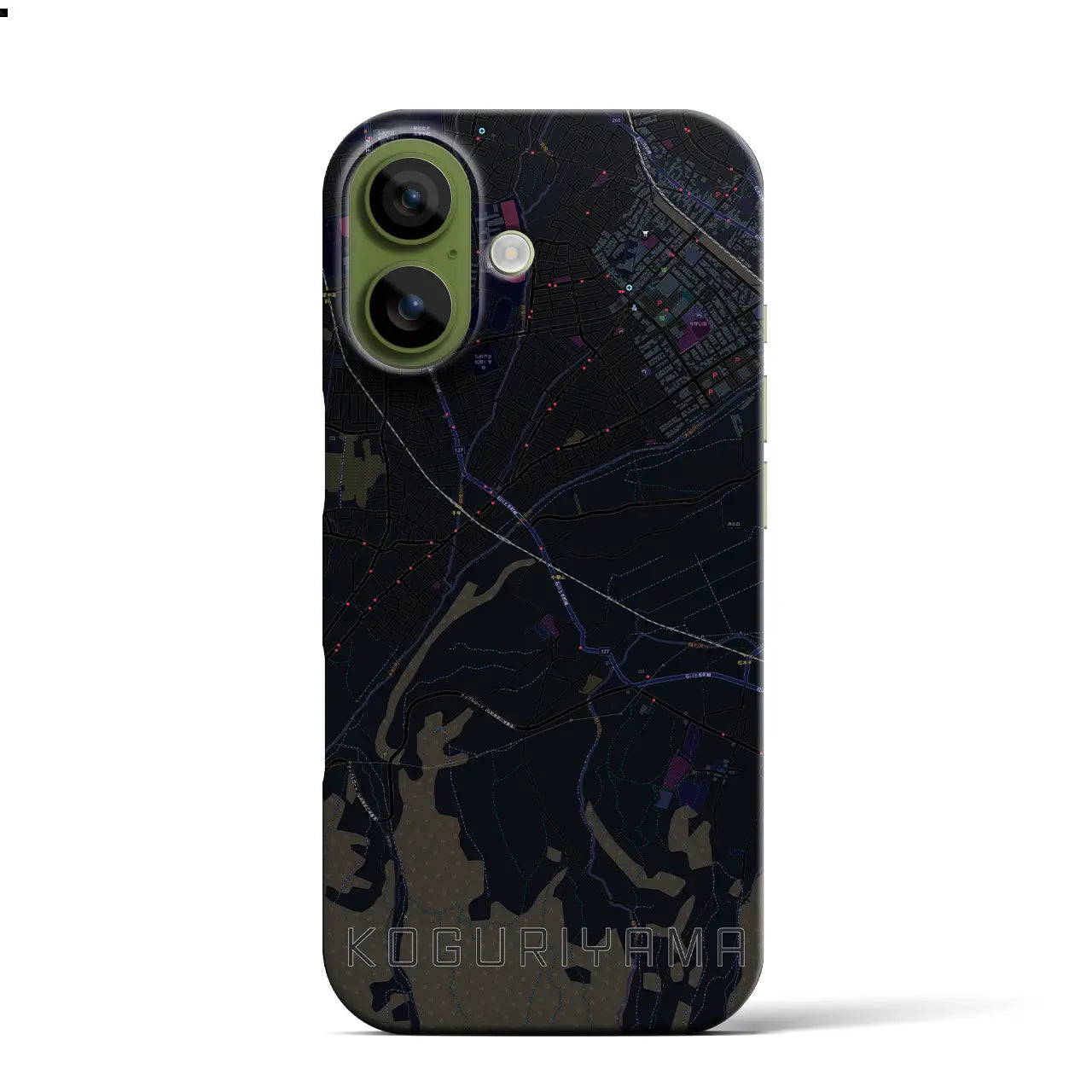 【小栗山（青森県）】地図柄iPhoneケース（バックカバータイプ）