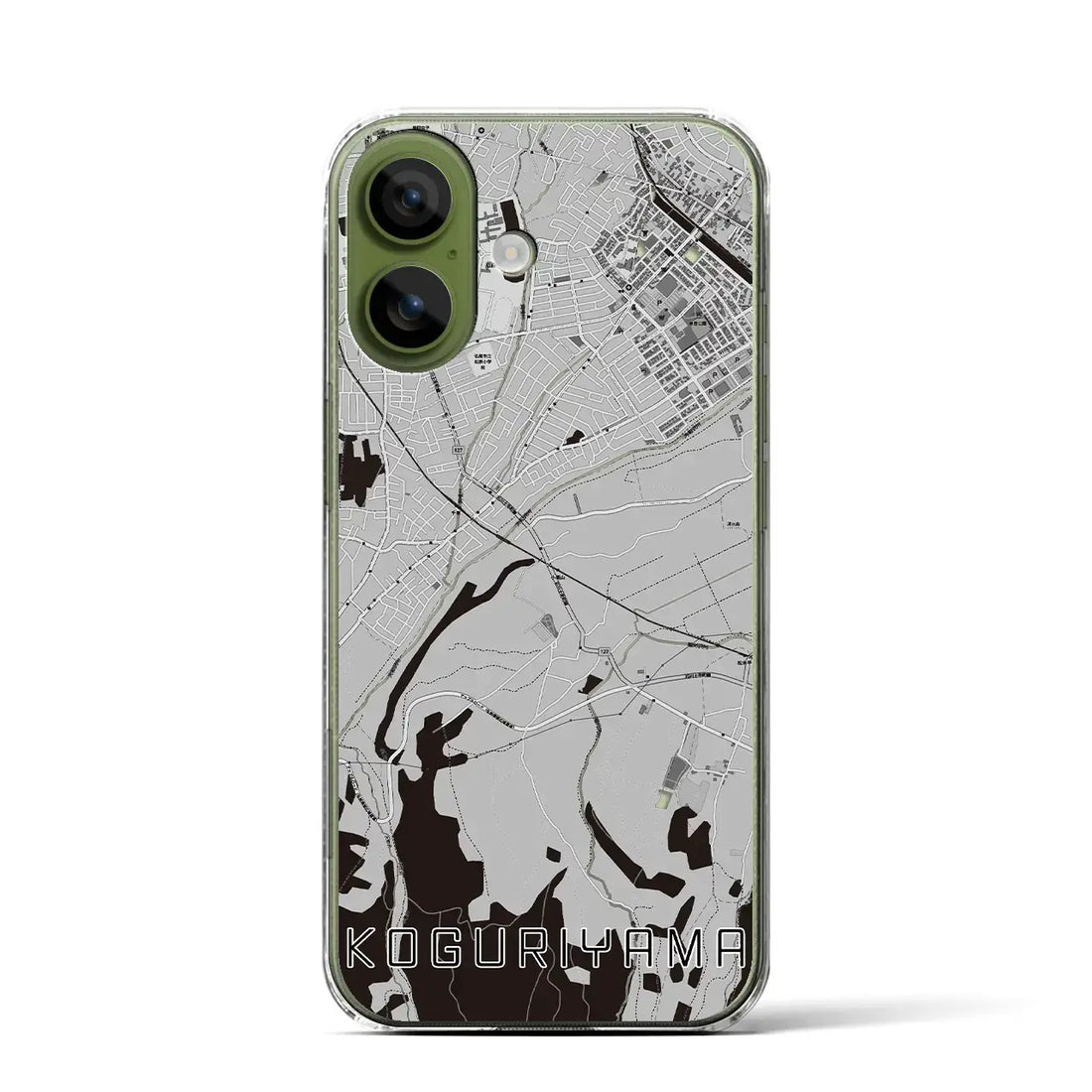 【小栗山(青森県)】地図柄iPhoneケース(クリアタイプ)モノトーン・iPhone 17 Pro Max 用