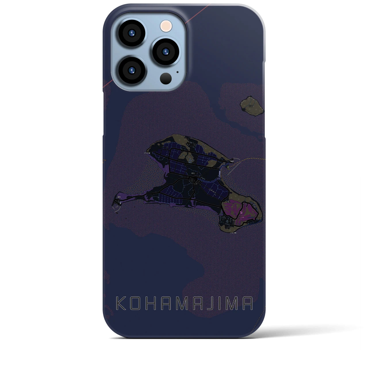 【小浜島（沖縄県）】地図柄iPhoneケース（バックカバータイプ）