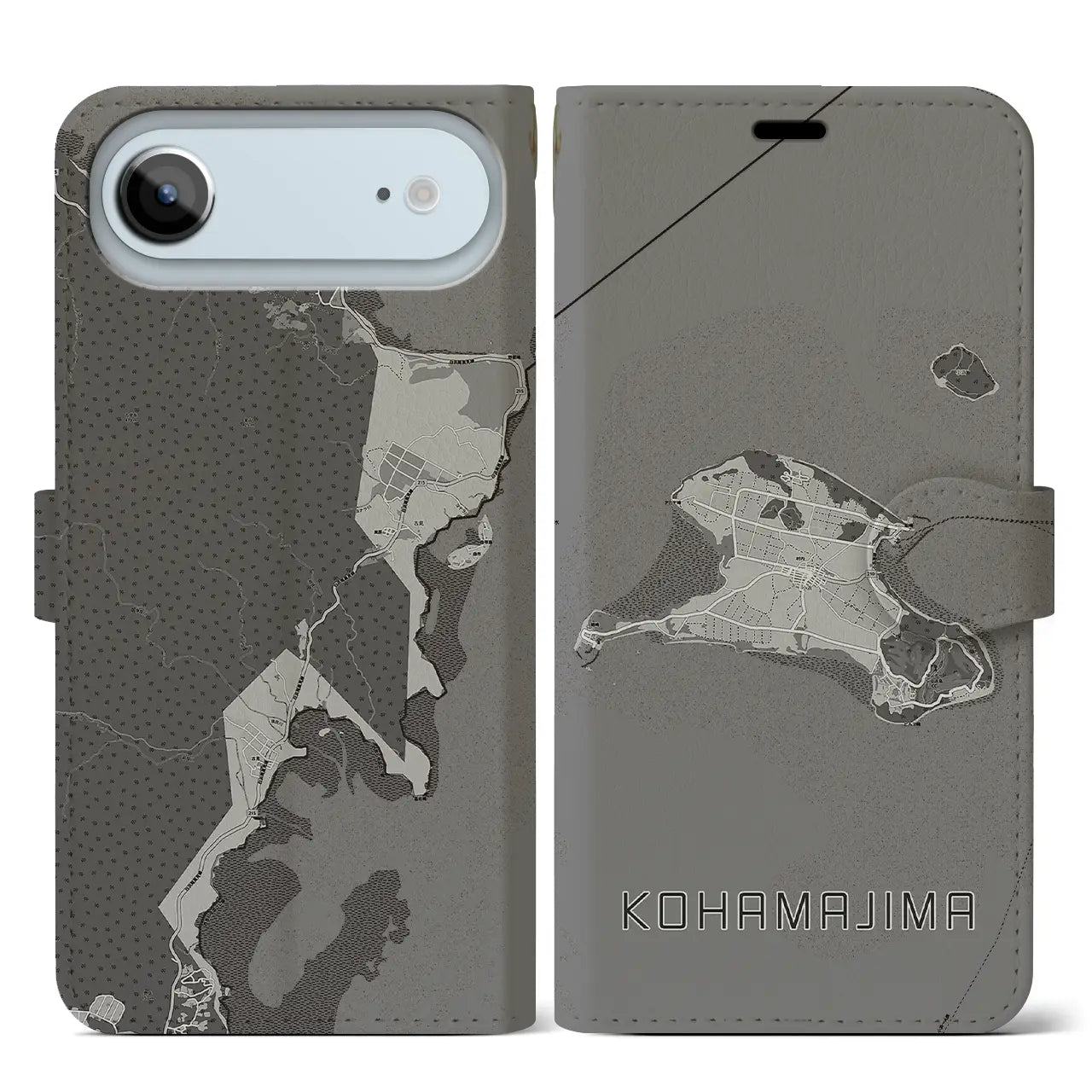 【小浜島（沖縄県）】地図柄iPhoneケース（手帳タイプ）