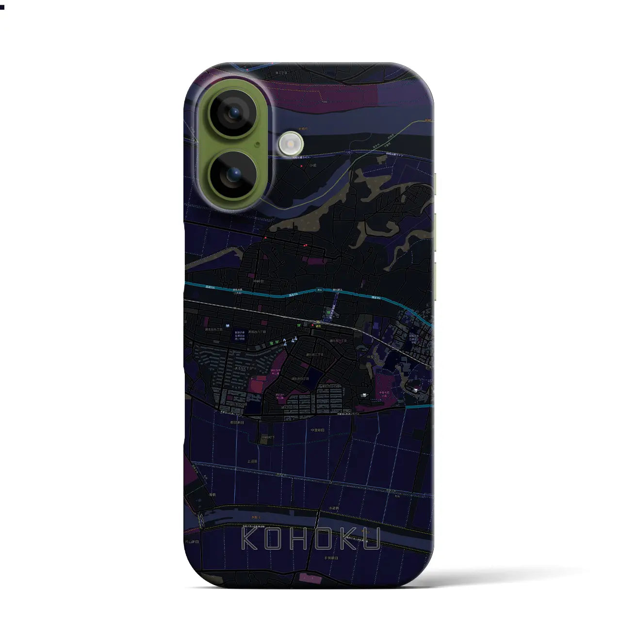 【湖北（千葉県）】地図柄iPhoneケース（バックカバータイプ）