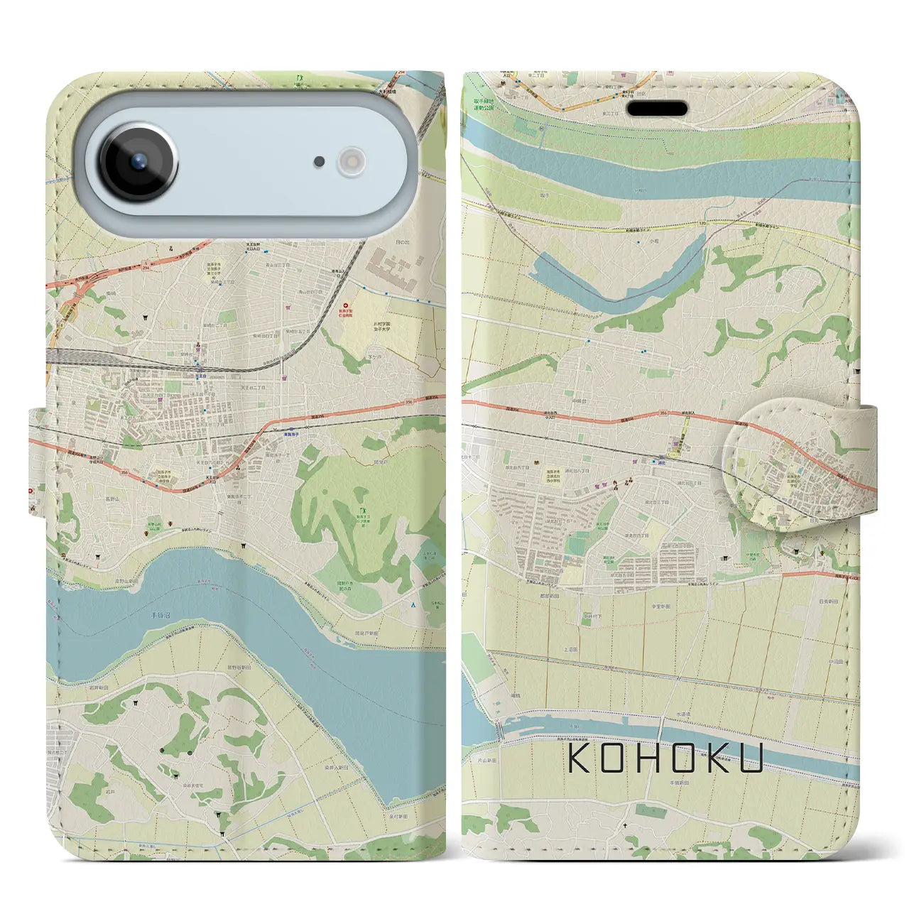 【湖北（千葉県）】地図柄iPhoneケース（手帳タイプ）