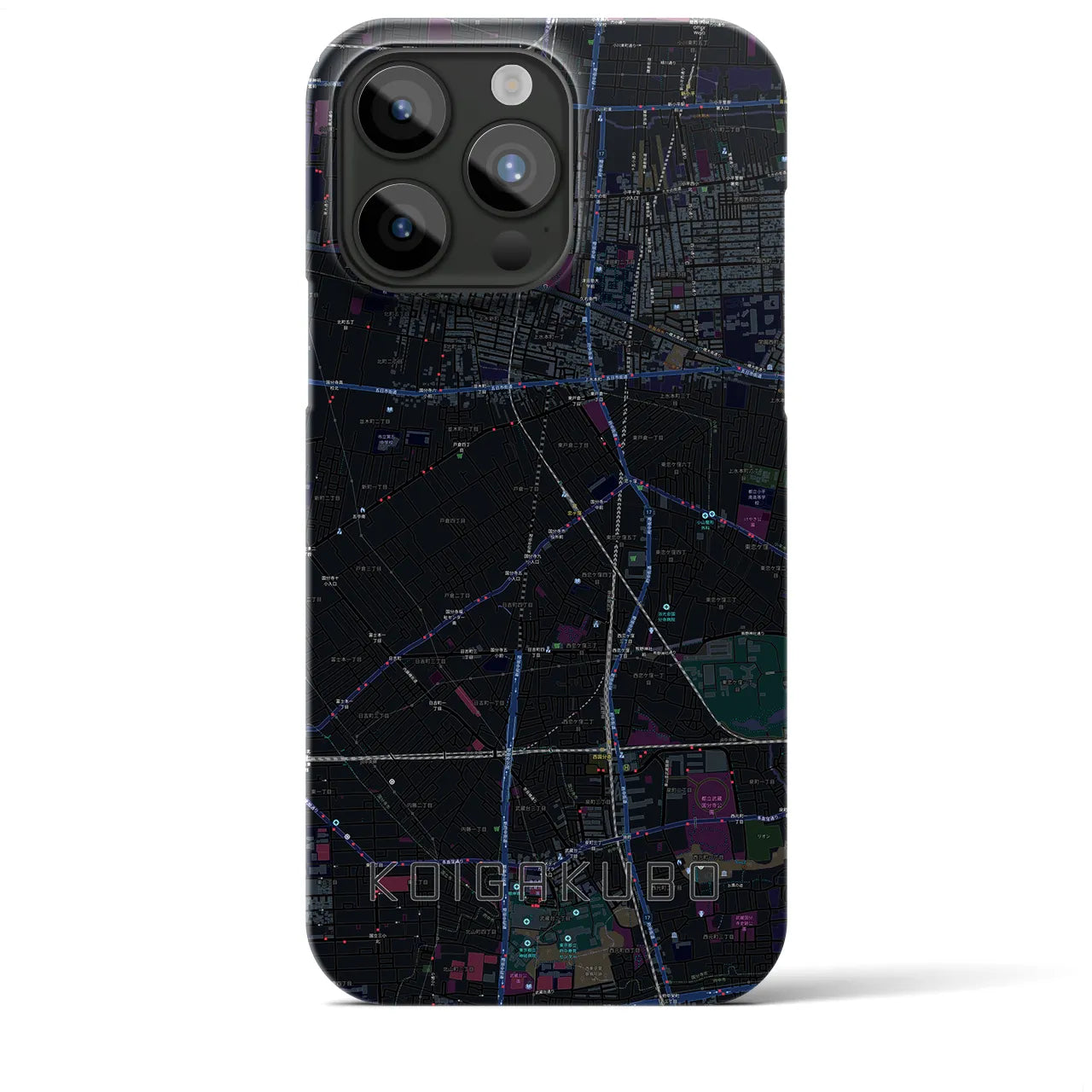 【恋ヶ窪（東京都）】地図柄iPhoneケース（バックカバータイプ）