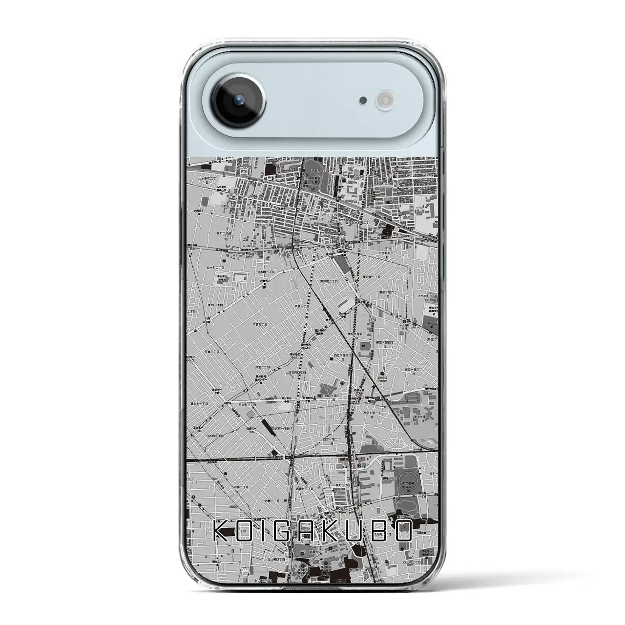【恋ヶ窪（東京都）】地図柄iPhoneケース（クリアタイプ）