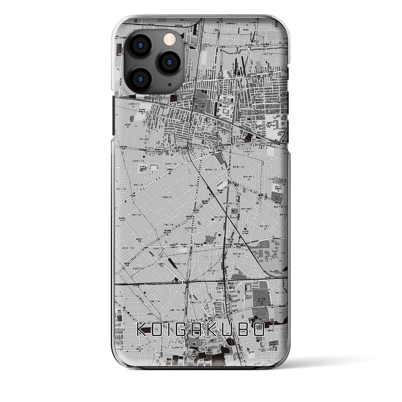 【恋ヶ窪（東京都）】地図柄iPhoneケース（クリアタイプ）