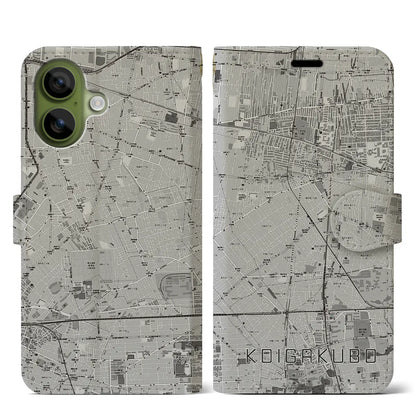 【恋ヶ窪（東京都）】地図柄iPhoneケース（手帳タイプ）