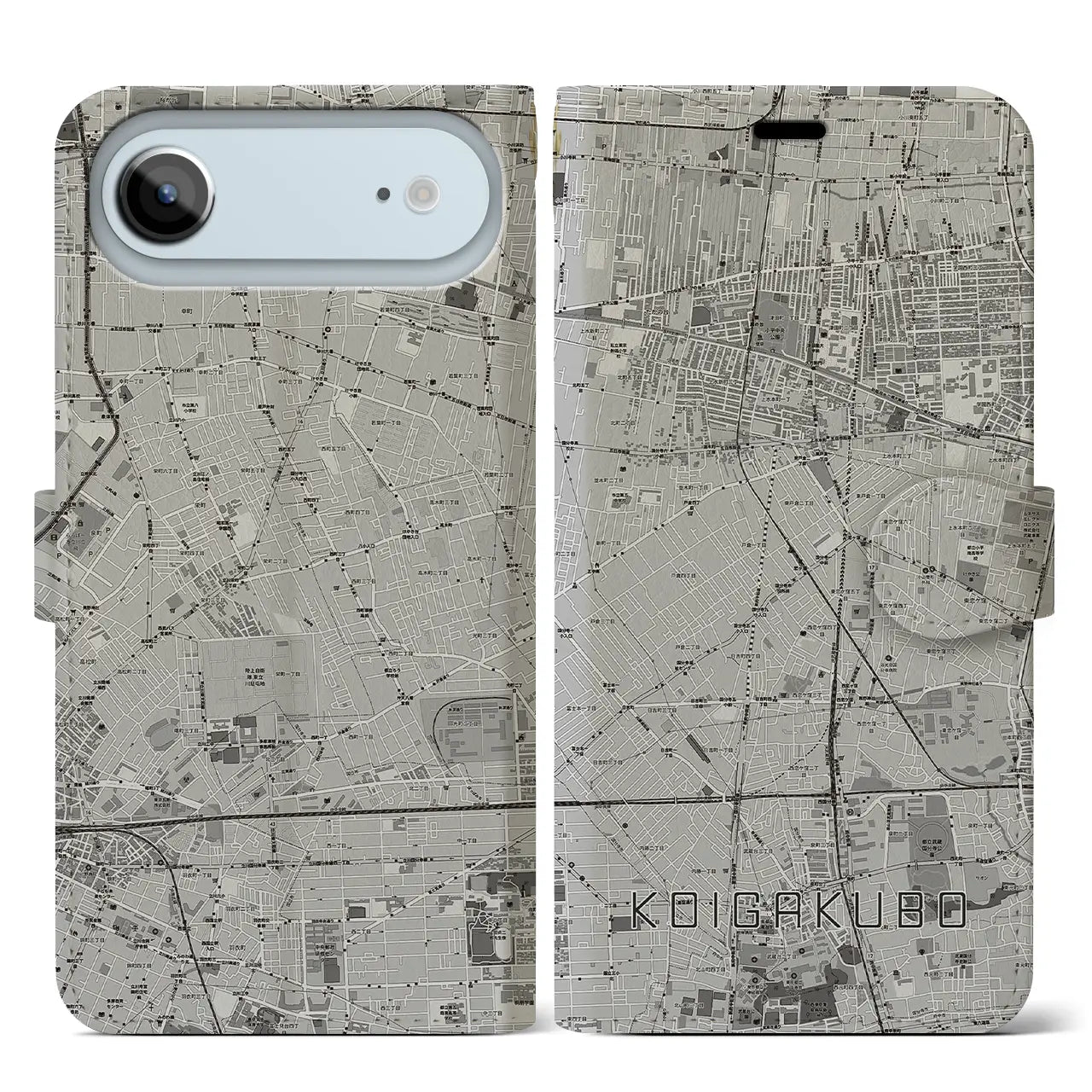 【恋ヶ窪（東京都）】地図柄iPhoneケース（手帳タイプ）