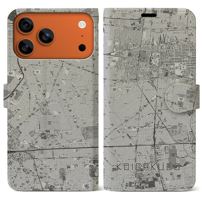 【恋ヶ窪（東京都）】地図柄iPhoneケース（手帳タイプ）