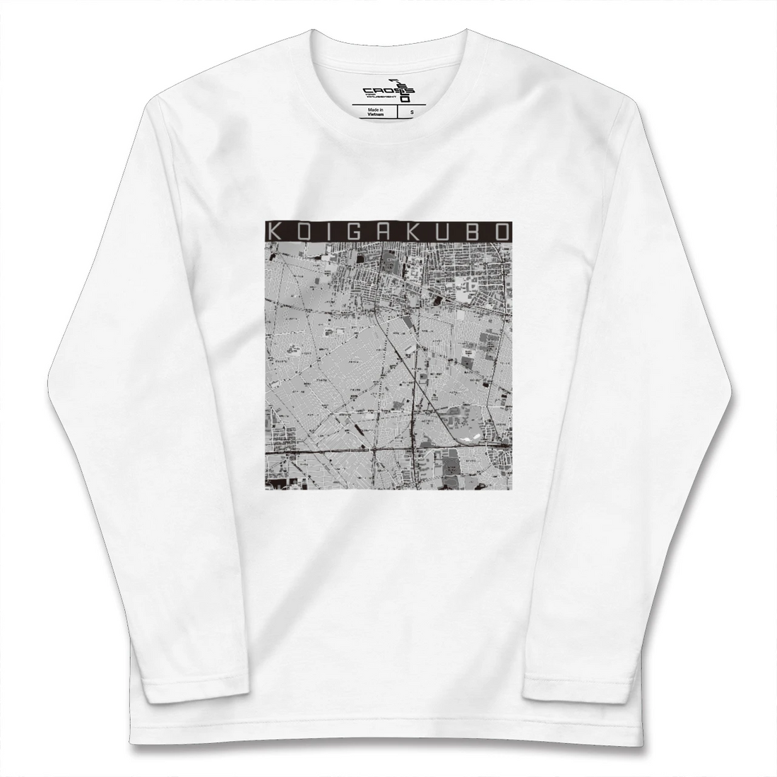 【恋ヶ窪(東京都)】地図柄ロングスリーブTシャツ