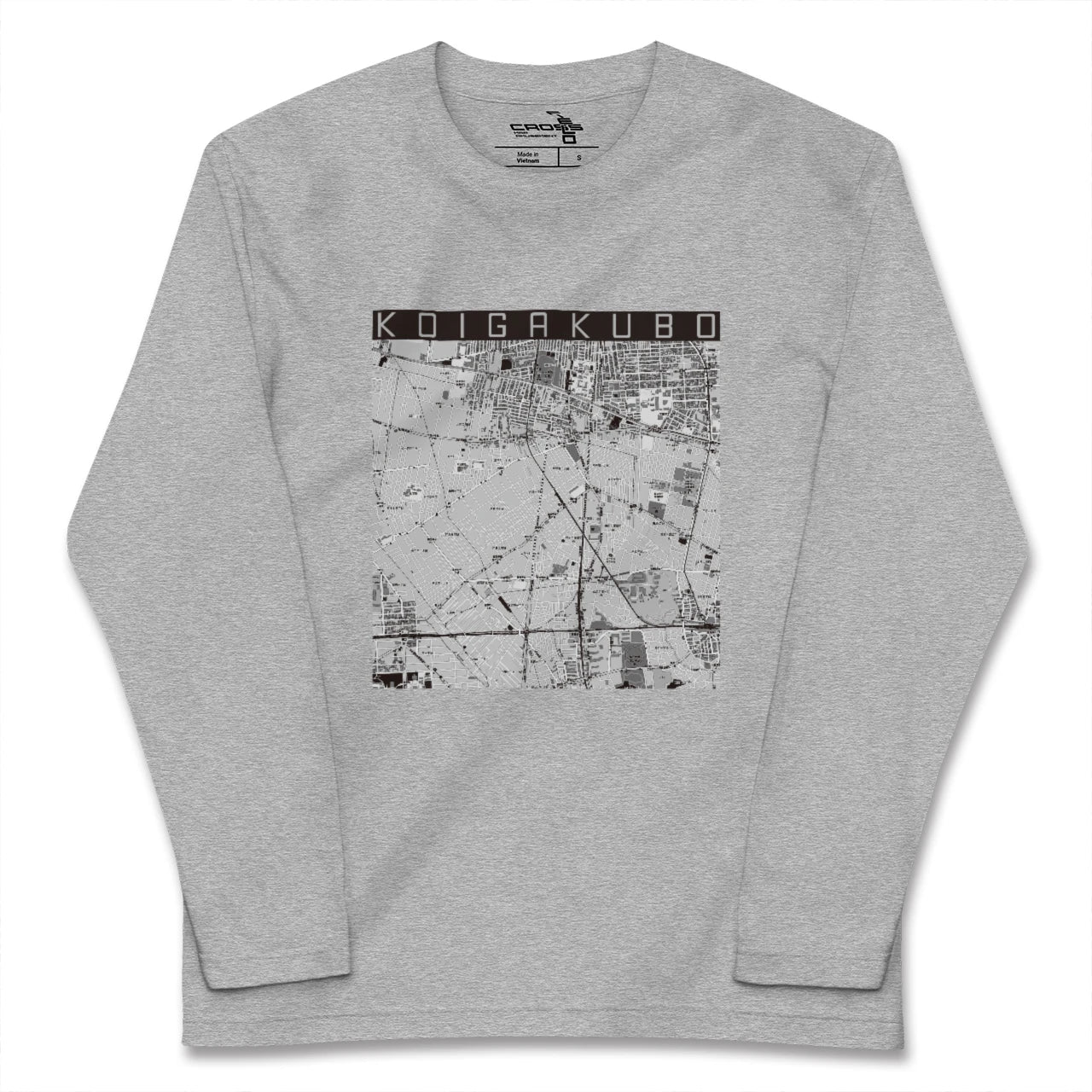 【恋ヶ窪（東京都）】地図柄ロングスリーブTシャツ