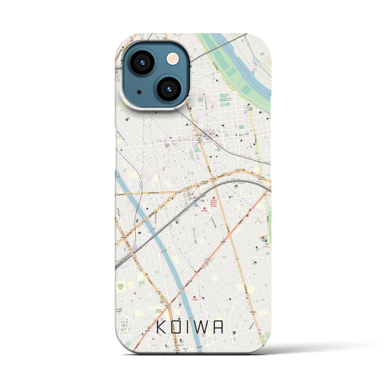 【小岩（東京都）】地図柄iPhoneケース（バックカバータイプ）