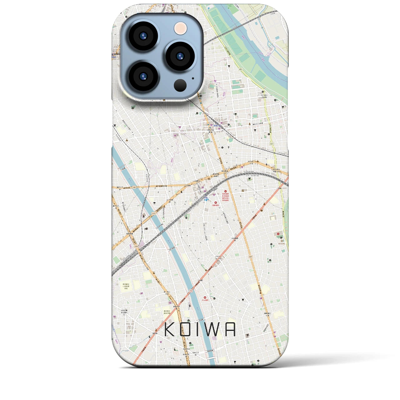 【小岩（東京都）】地図柄iPhoneケース（バックカバータイプ）