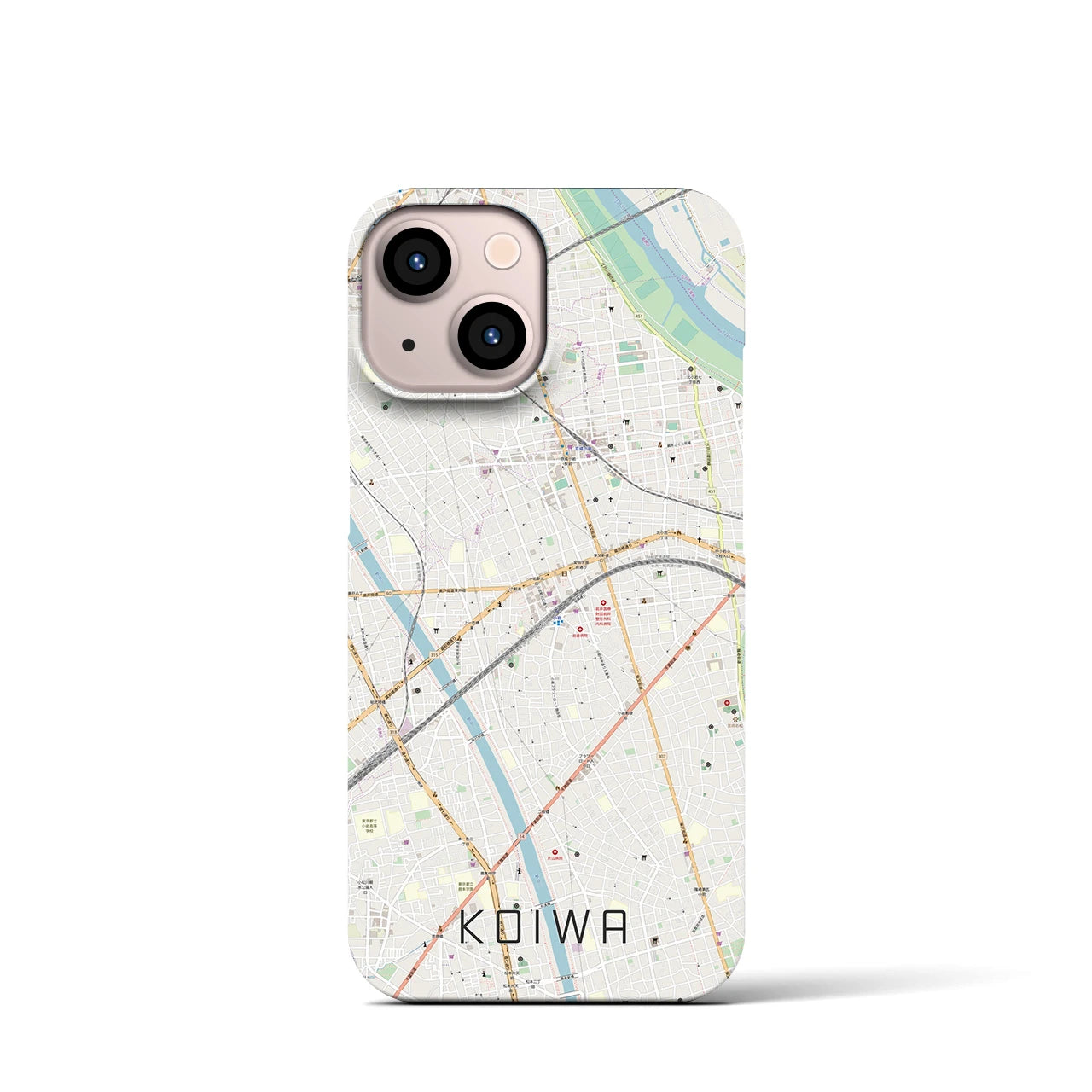 【小岩（東京都）】地図柄iPhoneケース（バックカバータイプ）
