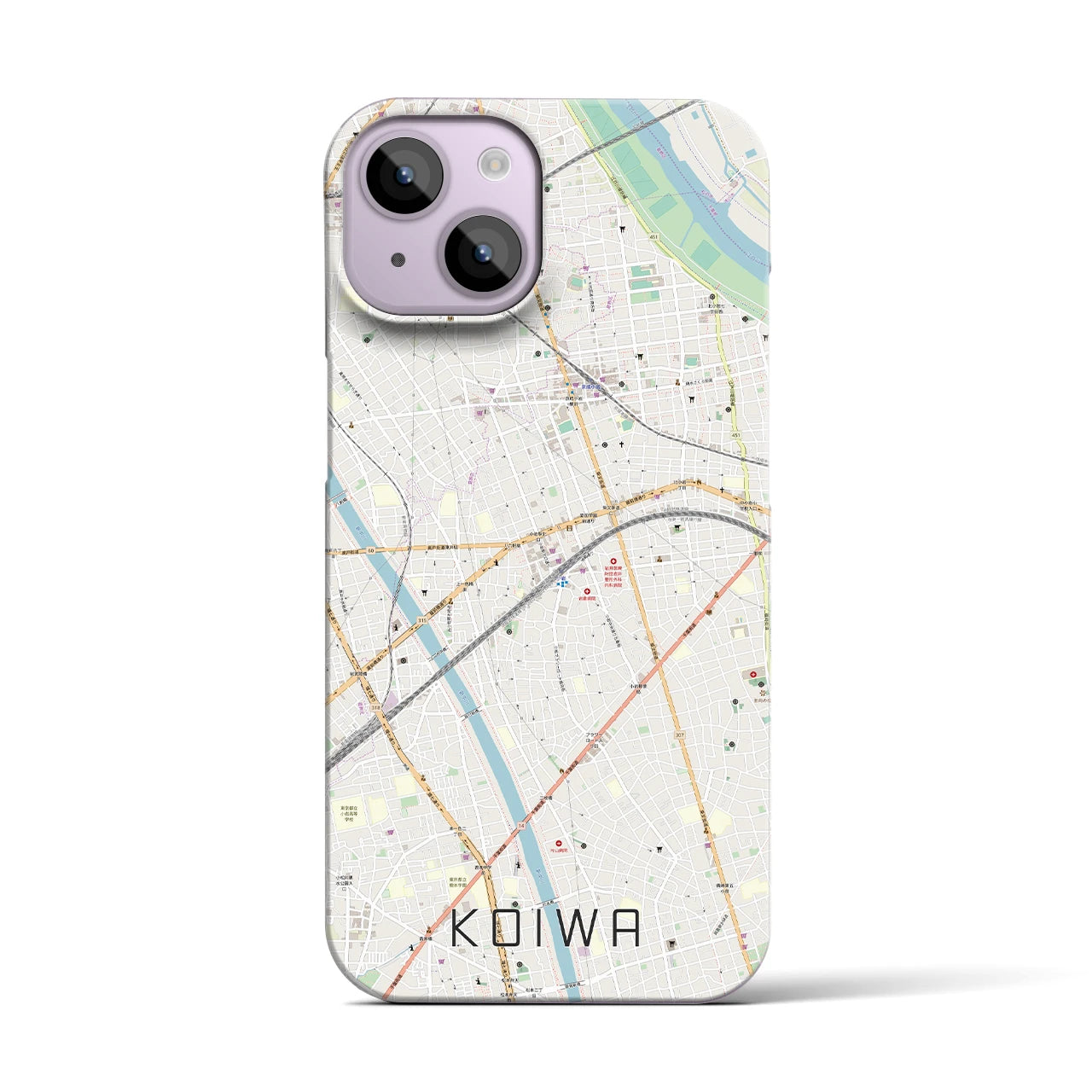 【小岩（東京都）】地図柄iPhoneケース（バックカバータイプ）