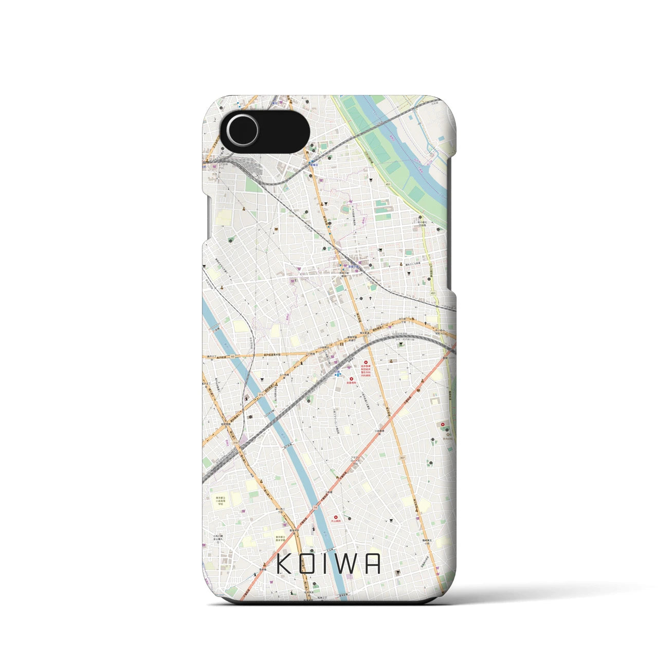 【小岩（東京都）】地図柄iPhoneケース（バックカバータイプ）
