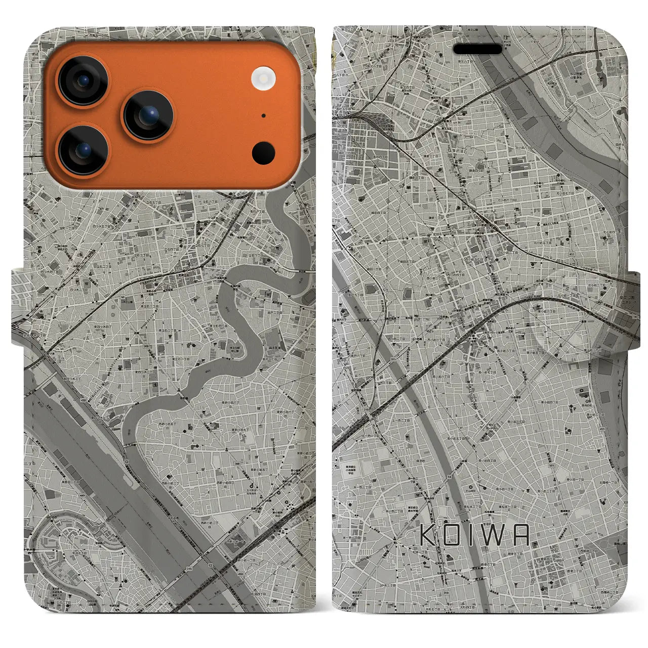 【小岩（東京都）】地図柄iPhoneケース（手帳タイプ）