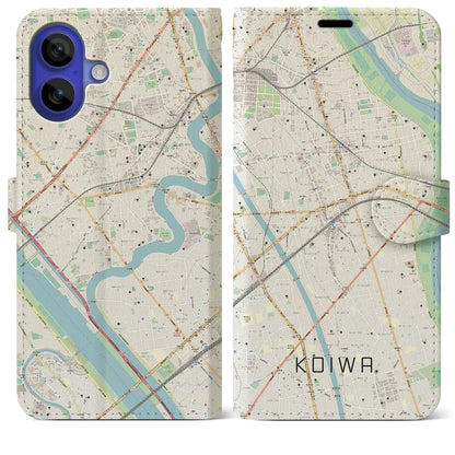 【小岩（東京都）】地図柄iPhoneケース（手帳タイプ）ナチュラル・iPhone 16 Pro Max 用
