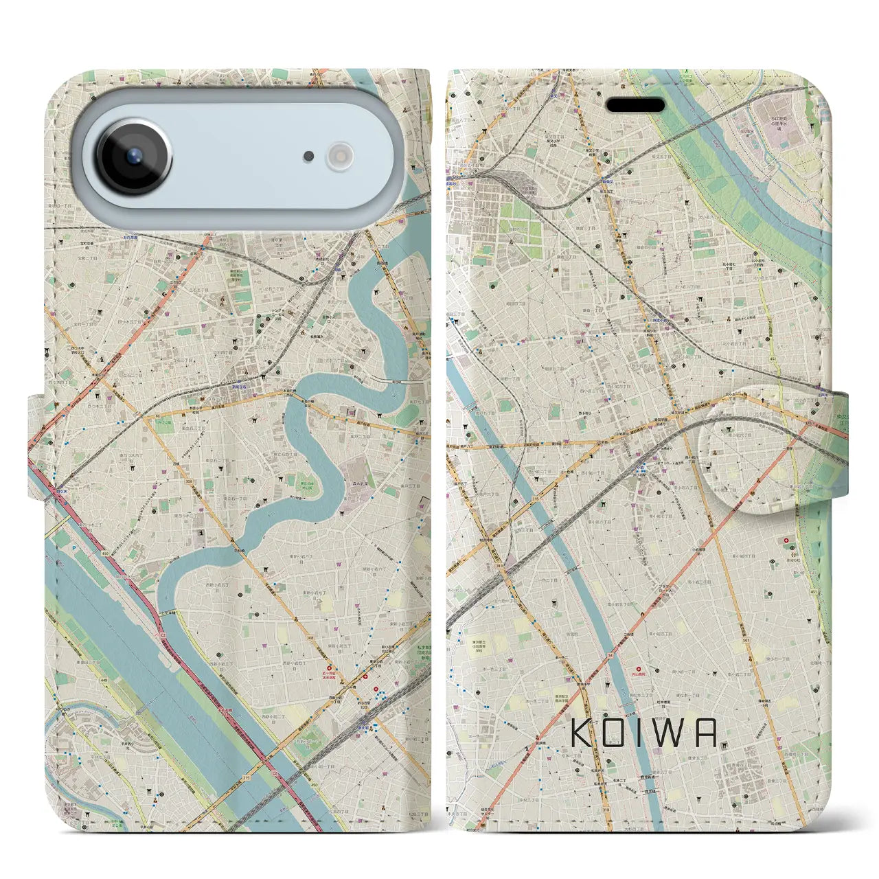 【小岩（東京都）】地図柄iPhoneケース（手帳タイプ）