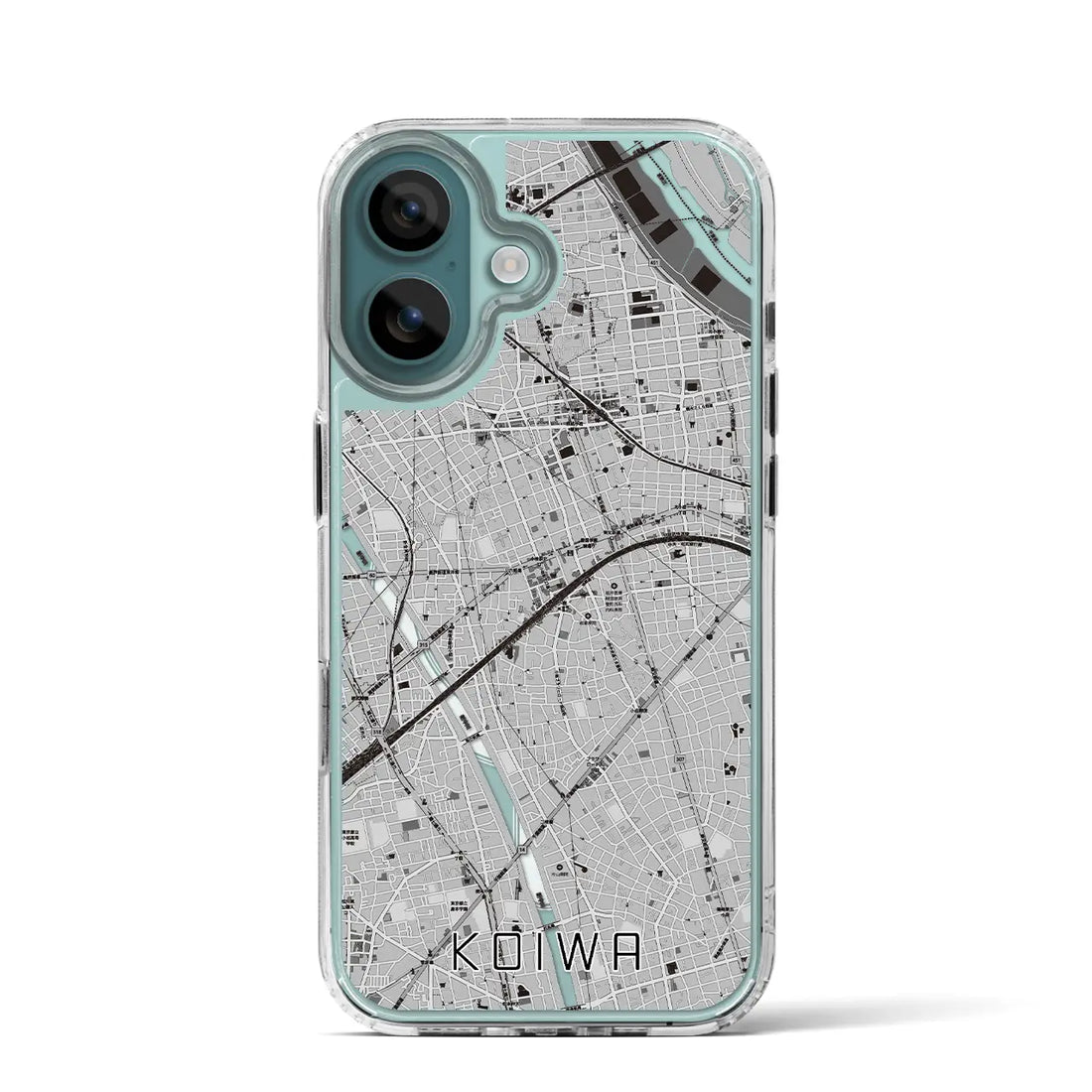 【小岩（東京都）】地図柄iPhoneケース（MagSafeタイプ）モノトーン・iPhone 16 Pro 用