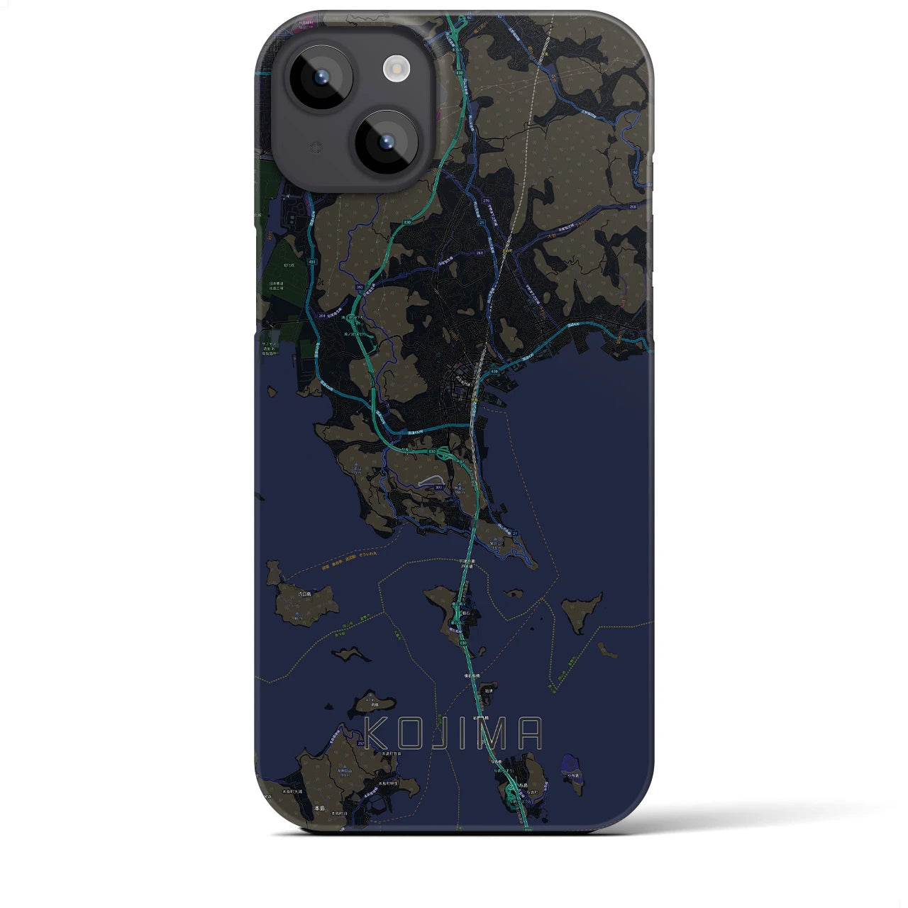 【児島（岡山県）】地図柄iPhoneケース（バックカバータイプ）